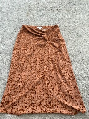 Nine West Rust and Black Maxi Skirt with Subtle Gather